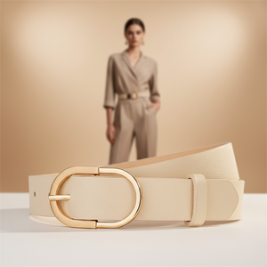 Cinturón de Moda Casual para <span class=keywords><strong>Mujer</strong></span>, Hebilla Ovalada de Aleación, Diseño Cuadrado, 2.9cm de Ancho, 105cm de Largo, Cinturón de Cuero PU - Product Image 3