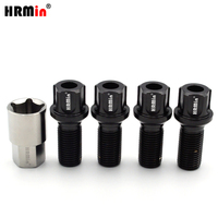 Pernos de Rueda Esféricos Antirrobo de Alto Rendimiento Grado 10.9, Titanio Gr.5 Ti-6Al-4V, M14x1.5 con Llave de Titanio
