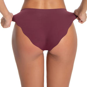 Airtamayウェーブエッジカッティングレディース下着ノーショー下着生意気なパンティーシームレスアイスシルク無地ブリーフ - Product Image 2