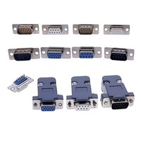 Connecteur adaptateur DB9, connecteurs de port série RS232 COM, fiche DB15 femelle/mâle, prise D-Sub DP9, boîtier plastique