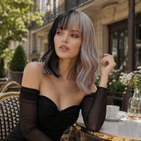 Perruque synthétique Bob à ondulations régulières en fibre haute température, bouclée, avec ligne de cheveux naturelle, sans colle, réglable, en filet rose, vente en gros