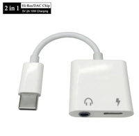 Adaptateur Premium 2-en-1 USB-C vers audio auxiliaire 3,5 mm et charge 10 W pour téléphones mobiles Samsung 15, 16, 17
