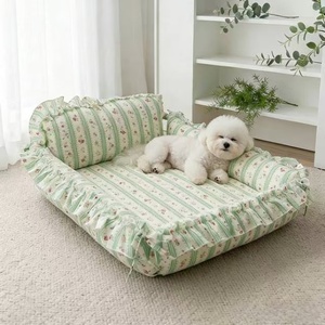 Wholesale Luxury High Quality Small Dog Beds Plush Eco-Friendly Solid Pattern Nylon <b>Pet</b> <b>Sofa</b> Bed - Product Image 2