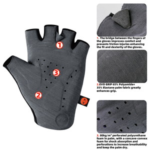 Guantes de Ciclismo Darevie Personalizados de Fábrica, Transpirables, de Medio Dedo, Aero, Anti-Impactos, para Bicicleta de Carretera, Diseño Italiano, Delgados - Product Image 4