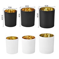 La nouvelle annonce Noël mat noir blanc luxe 8OZ 10OZ 12oz placage doré fond lourd verre or galvanoplastie bocaux à bougie