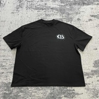 T-shirt vintage noir pour homme MT1687 avec imprimé lettres CB, 100 % coton, décontracté, à manches courtes, style streetwear