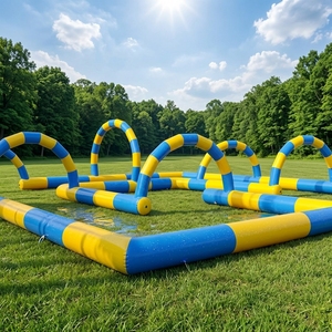 Parcours d'obstacles gonflable géant pour voitures de course, piste de karting avec souffleur, respectueux de l'environnement, pour 2 <span class=keywords><strong>à</strong></span> 4 enfants, taille personnalisable - Product Image 1