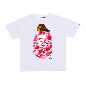 T-shirt da <span class=keywords><strong>uomo</strong></span> firmata all'ingrosso, nuova moda, vestibilità ampia, stampa Bapees, 100% cotone, casual, sportiva - Product Image 5