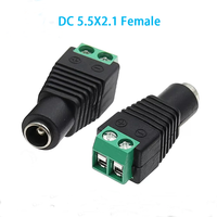 Connecteur d'alimentation 12V DC 5,5 mm x 2,1 mm Femelle, Adaptateur de prise d'alimentation 24V pour caméra de sécurité CCTV