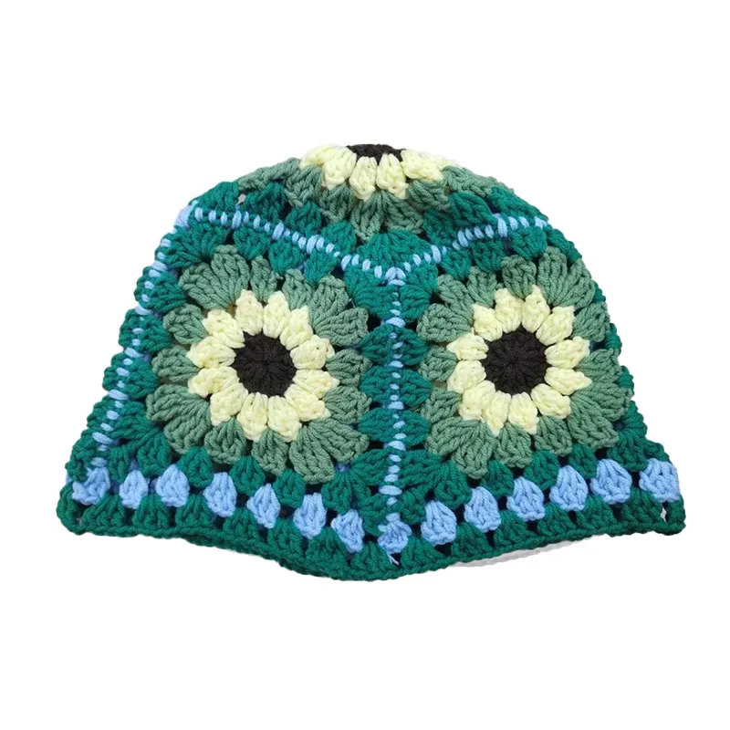 Sıcak satış el yapımı örgü şapkalar kadınlar için termal şapka kış sıcak rahat tasarımcı kova şapka popüler