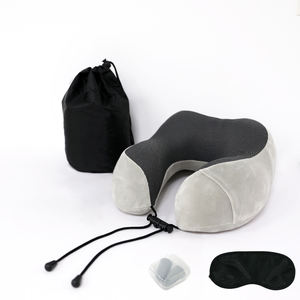 Oreiller de voyage personnalisé en mousse à mémoire de forme en forme de U, pliable, pour un voyage confortable - Product Image 1