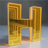 Letras de Canal LED Acrílicas 3D Luminosas Personalizadas para Publicidad, Efecto de Ilusión de Espejo Abisal, Impermeables, DC 12V para Iluminación de Paisajes