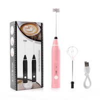 Fouet électrique personnalisé, Rechargeable par USB, portatif, vente en gros, mousseur à lait