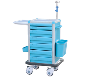 MT 의료 전문 소생 카트 병원용 간편한 청소 플라스틱 비상 충돌 트롤리 현대적인 디자인 - Product Image 1