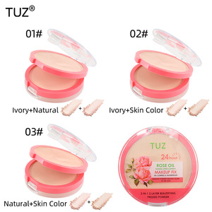 <span class=keywords><strong>Poudre</strong></span> compacte double couche TUZ, longue tenue, résistante à l'eau, contrôle du sébum, avec houppette, pour le marché international - Product Image 4