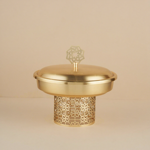 High Quality White Royals DB95 Metal Dates Bowl <b>with</b> <b>Tray</b> Set Three Khajoor Pots Ramadan Silver Finished Modern Design 0.05kg - Product Image 5