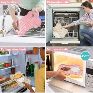 Neue bunte Knochen form benutzer definierte Haustier Lick Pads Silikon Katzenfutter Slow Feeder Erdnuss butter Silikon Hund Lick Mat für Katzen - Product Image 6