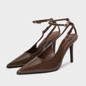 <span class=keywords><strong>Zapatos</strong></span> de tacón alto con punta en pico de <span class=keywords><strong>charol</strong></span> albaricoque caqui para <span class=keywords><strong>mujer</strong></span> para verano 2025 - Product Image 6