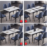 Table à Manger Extensible en Marbre 6 8 10 Places Meuble de Salle à Manger
