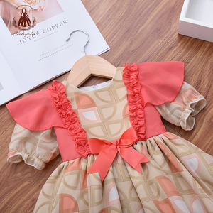 Boutiques 3pcs Infant <strong>Baby</strong> Dresses Vintage Orange <strong>Girl's</strong> Dresses Wholesale Kids <strong>Spanish</strong> Dress Children's <strong>Clothes</strong> - Product Image 4