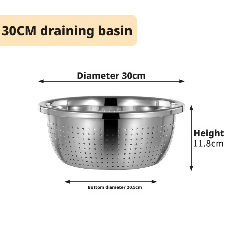 Bassin de drainage argenté 30 cm