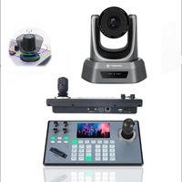 Cámara PTZ para Conferencias con Monitoreo en Tiempo Real, Zoom 20X, NDI, POE, Seguimiento por IA y Controlador de Joystick 4D, Pantalla LCE para Transmisión