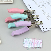 Perforatrice manuelle portable à trou unique de 6 mm, couleur macaron, avec colle, pour feuilles mobiles