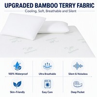 Protège-matelas imperméable AOSEN en bambou 3D avec couche d'air, respirant et doux, style drap-housse à poches profondes