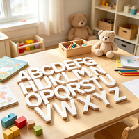 Ensemble complet de lettres découpées en bois non finies de A à Z pour artisanat DIY, enseigne nominative, décoration murale