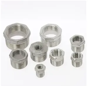 Bushing reducing casing 1/8" 1/4" 3/8" 1/2" BSP external/internal thread SS304 stainless steel fittings for water, gas and oil