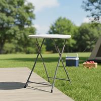Table de salle à manger pliable légère en plastique avec structure en acier pour événements, fêtes, restaurants, utilisation en extérieur