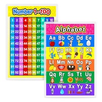 Affiches d'entraînement cognitif pour enfants, tableaux numériques ABC, affiches murales laminées durables pour garderie et crèche