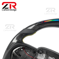 Volant de voiture en cuir véritable personnalisé avec LED style sport, fibre de carbone, pour Dodge Challenger RT/SRT Hellcat Durango