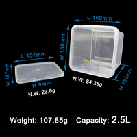 Seau en plastique de 1L, 2,5L, 4L, de qualité alimentaire, transparent, carré, pour emballage de biscuits, boîtes personnalisées IML, seaux pour confiture, bacs en plastique PP pour crème glacée