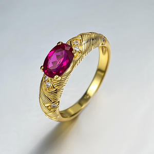 Nouvelle bague en argent 925 femmes Style français petite cour 5*7mm ovale Pigeon oeuf Pigeon <span class=keywords><strong>sang</strong></span> rouge anneau nouveau Style <span class=keywords><strong>de</strong></span> <span class=keywords><strong>vent</strong></span> - Product Image 3