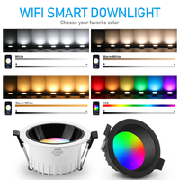 Downlight LED contrôlé par l'application Smart Life, lampe encastrée Tuya BT RGBCW pour l'éclairage de toute la maison