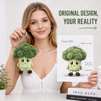 Cadeaux promotionnels de Noël : Porte-clés en peluche émotionnel en forme de légume, animal en peluche personnalisé, jouet en peluche doux