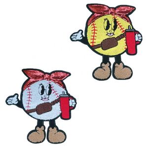 Grande écusson thermocollante brodée de sequins, motif Maman de la Fête du Football, pour T-shirts et sweats à capuche - Product Image 3