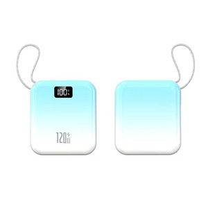 20000mAh 120W siêu nhanh sạc điện ngân hàng Gradient màu mini mỏng được xây dựng trong 2 cáp sạc di động cho iPhone Samsung - Product Image 1