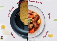 Batterie de cuisine nouilles de riz frit Robot de cuisine automatique Machine électronique auto-cuisson utilisation de la cuisine nouveauté grande taille blanc