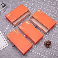 Boîte cadeau en papier orange Shengcan, logo personnalisé créatif, pour lunettes de vue, lunettes de soleil, avec tiroir coulissant