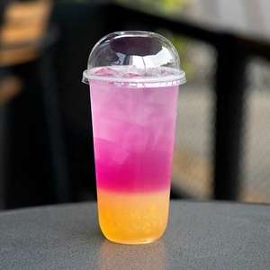 Phong cách mới nóng bán tùy chỉnh in logo bong bóng trà cốc nước trái cây Smoothie <span class=keywords><strong>cup</strong></span> 16oz/24oz 500/<span class=keywords><strong>700</strong></span> <span class=keywords><strong>ml</strong></span> <span class=keywords><strong>PP</strong></span> BOBA U hình dạng cốc nhựa với nắp - Product Image 2