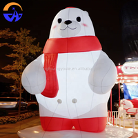 Modèle d'ours polaire gonflable de 12 pieds, lumineux, multicolore, décoratif, pour Noël, jardins extérieurs, centres commerciaux, fêtes et événements