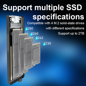 Ssd Housing Aluminum Heat Cooling Case M 2 Type C SSD <strong>Casing</strong> Storage <strong>Hard</strong> <strong>Disk</strong> <strong>External</strong> Pcie Usb 3.1 to Nvme M2 Ssd Enclosure - Product Image 2
