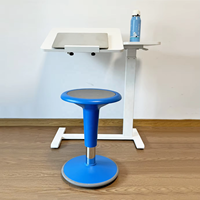 Tabouret à bascule pneumatique réglable en hauteur en plastique moderne pour enfants - Conception ergonomique écologique pour salle de classe, gymnase, parc, maison
