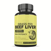Capsules de foie de bœuf de marque privée, fer naturel, vitamines A et B12 pour l'énergie, provenant de bovins élevés en pâturage, pour des dents et une peau saines