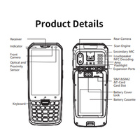 Terminal PDA industriel robuste Android JINGXIN avec lecteur de carte intelligente NFC, WiFi 4G LTE, Ethernet, écran 4 pouces, 450 NIT, étanche