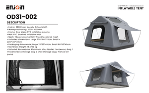 ENJOIN 300D Oxford Inflatable Car Roof Top <b>Tent</b> OD31-002 1-2 Person Waterproof Four-season Quick Setup Outdoor Camping Roof <b>Tent</b> - Product Image 3