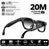 Lunettes Intelligentes IA avec Appareil Photo 20MP et Assistant GPT, Anti-tremblement, Photos de Haute Qualité, Appels Téléphoniques 4K+, pour l'Extérieur W660