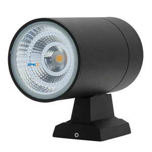 Applique da parete a Led impermeabile da esterno a cilindro esterno da 15W con pannocchia nera grigia - Product Image 1